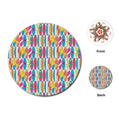 Rainbow Colored Waikiki Surfboards  Playing Cards (round) by PodArtist