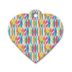 Rainbow Colored Waikiki Surfboards  Dog Tag Heart (two Sides) by PodArtist