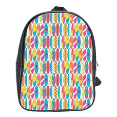 Rainbow Colored Waikiki Surfboards  School Bag (large) by PodArtist