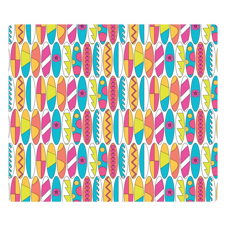 Rainbow Colored Waikiki Surfboards  Double Sided Flano Blanket (Small) 