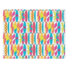 Rainbow Colored Waikiki Surfboards  Double Sided Flano Blanket (large)  by PodArtist