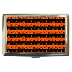 Orange And Black Spooky Halloween Nightmare Stripes Cigarette Money Case by PodArtist