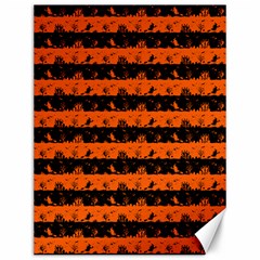 Orange And Black Spooky Halloween Nightmare Stripes Canvas 12  X 16  by PodArtist