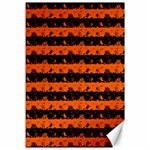 Orange and Black Spooky Halloween Nightmare Stripes Canvas 12  x 18  11.88 x17.36  Canvas - 1