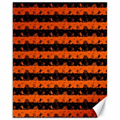 Orange And Black Spooky Halloween Nightmare Stripes Canvas 16  X 20  by PodArtist