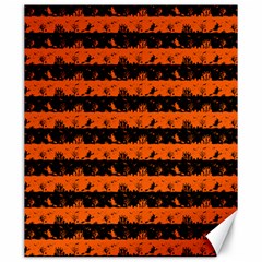 Orange And Black Spooky Halloween Nightmare Stripes Canvas 20  X 24  by PodArtist