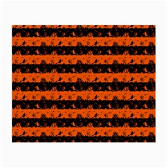 Orange And Black Spooky Halloween Nightmare Stripes Small Glasses Cloth (2-side) by PodArtist