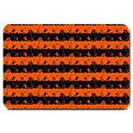 Orange and Black Spooky Halloween Nightmare Stripes Large Doormat  30 x20  Door Mat