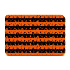 Orange And Black Spooky Halloween Nightmare Stripes Plate Mats by PodArtist