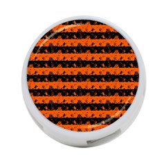 Orange And Black Spooky Halloween Nightmare Stripes 4-port Usb Hub (one Side) by PodArtist