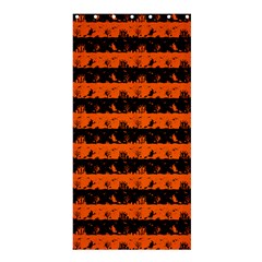 Orange And Black Spooky Halloween Nightmare Stripes Shower Curtain 36  X 72  (stall) 