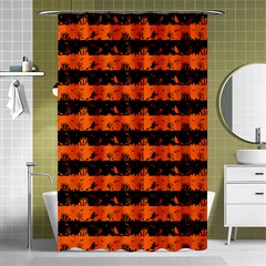 Orange And Black Spooky Halloween Nightmare Stripes Shower Curtain 48  X 72  (small)  by PodArtist