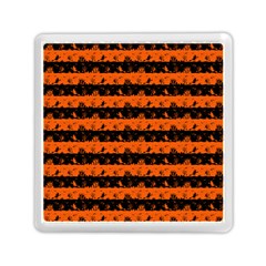 Orange And Black Spooky Halloween Nightmare Stripes Memory Card Reader (square) by PodArtist