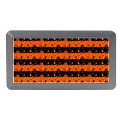 Orange And Black Spooky Halloween Nightmare Stripes Memory Card Reader (mini) by PodArtist