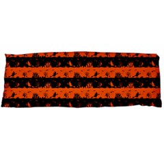 Orange And Black Spooky Halloween Nightmare Stripes Body Pillow Case (dakimakura) by PodArtist