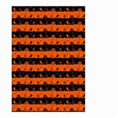 Orange And Black Spooky Halloween Nightmare Stripes Small Garden Flag (two Sides) by PodArtist