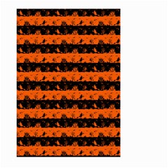 Orange And Black Spooky Halloween Nightmare Stripes Large Garden Flag (two Sides) by PodArtist