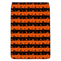 Orange And Black Spooky Halloween Nightmare Stripes Removable Flap Cover (l) by PodArtist