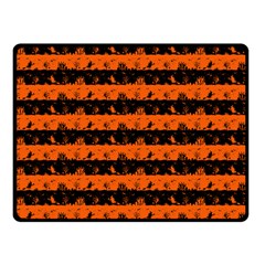 Orange And Black Spooky Halloween Nightmare Stripes Double Sided Fleece Blanket (small)  by PodArtist