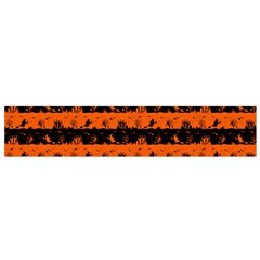 Orange And Black Spooky Halloween Nightmare Stripes Small Flano Scarf by PodArtist