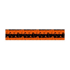 Orange And Black Spooky Halloween Nightmare Stripes Flano Scarf (mini) by PodArtist