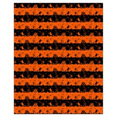 Orange And Black Spooky Halloween Nightmare Stripes Drawstring Bag (small) by PodArtist