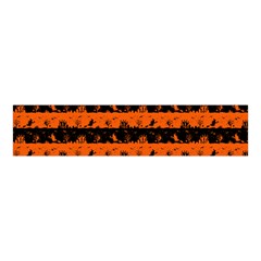 Orange And Black Spooky Halloween Nightmare Stripes Velvet Scrunchie by PodArtist