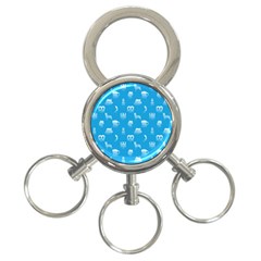 Oktoberfest Bavarian October Beer Festival Motifs In Bavarian Blue 3-ring Key Chains