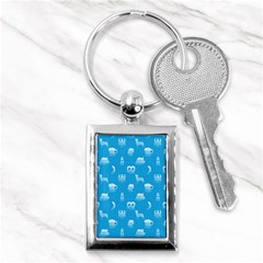 Oktoberfest Bavarian October Beer Festival Motifs In Bavarian Blue Key Chains (rectangle)  by PodArtist