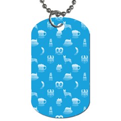 Oktoberfest Bavarian October Beer Festival Motifs In Bavarian Blue Dog Tag (two Sides) by PodArtist