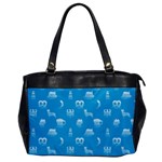 Oktoberfest Bavarian October Beer Festival Motifs in Bavarian Blue Oversize Office Handbag Front