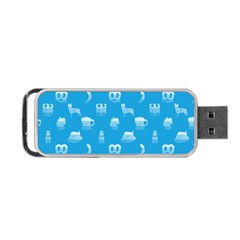 Oktoberfest Bavarian October Beer Festival Motifs In Bavarian Blue Portable Usb Flash (one Side) by PodArtist