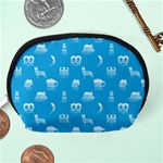 Oktoberfest Bavarian October Beer Festival Motifs in Bavarian Blue Accessory Pouch (Medium) Back