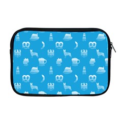 Oktoberfest Bavarian October Beer Festival Motifs In Bavarian Blue Apple Macbook Pro 17  Zipper Case by PodArtist