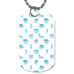 Oktoberfest Bavarian October Beer Festival Motifs In Bavarian Blue Dog Tag (one Side) by PodArtist