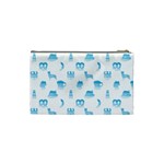 Oktoberfest Bavarian October Beer Festival Motifs in Bavarian Blue Cosmetic Bag (Small) Back