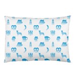 Oktoberfest Bavarian October Beer Festival Motifs in Bavarian Blue Pillow Case (Two Sides) Back