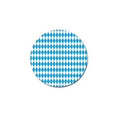 Oktoberfest Bavarian Blue And White Large Diagonal Diamond Pattern Golf Ball Marker (10 Pack) by PodArtist