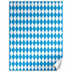 Oktoberfest Bavarian Blue And White Large Diagonal Diamond Pattern Canvas 12  X 16  by PodArtist