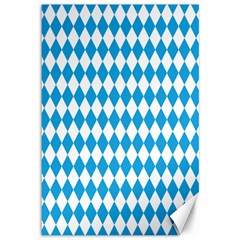 Oktoberfest Bavarian Blue And White Large Diagonal Diamond Pattern Canvas 12  X 18  by PodArtist