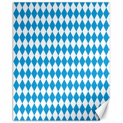 Oktoberfest Bavarian Blue And White Large Diagonal Diamond Pattern Canvas 16  X 20  by PodArtist