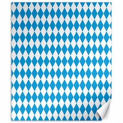 Oktoberfest Bavarian Blue And White Large Diagonal Diamond Pattern Canvas 20  X 24  by PodArtist