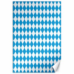 Oktoberfest Bavarian Blue And White Large Diagonal Diamond Pattern Canvas 20  X 30  by PodArtist