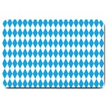 Oktoberfest Bavarian Blue and White Large Diagonal Diamond Pattern Large Doormat  30 x20  Door Mat