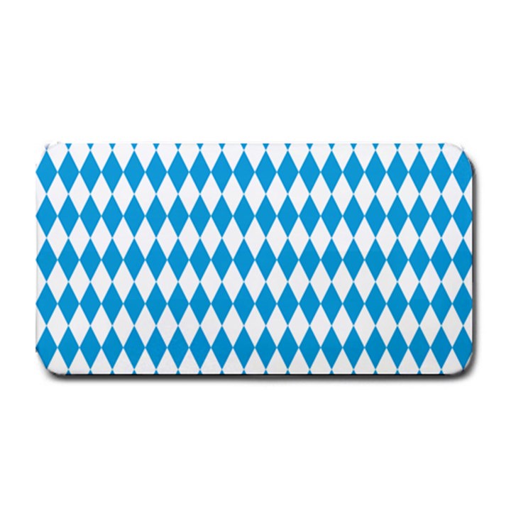 Oktoberfest Bavarian Blue and White Large Diagonal Diamond Pattern Medium Bar Mats