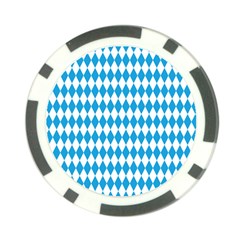 Oktoberfest Bavarian Blue And White Large Diagonal Diamond Pattern Poker Chip Card Guard by PodArtist