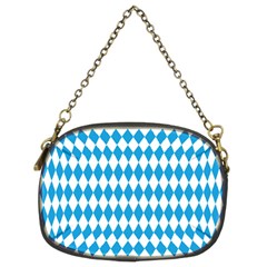 Oktoberfest Bavarian Blue And White Large Diagonal Diamond Pattern Chain Purse (two Sides)