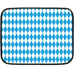 Oktoberfest Bavarian Blue And White Large Diagonal Diamond Pattern Fleece Blanket (mini) by PodArtist