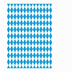 Oktoberfest Bavarian Blue And White Large Diagonal Diamond Pattern Small Garden Flag (two Sides) by PodArtist