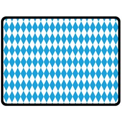 Oktoberfest Bavarian Blue And White Large Diagonal Diamond Pattern Double Sided Fleece Blanket (large)  by PodArtist